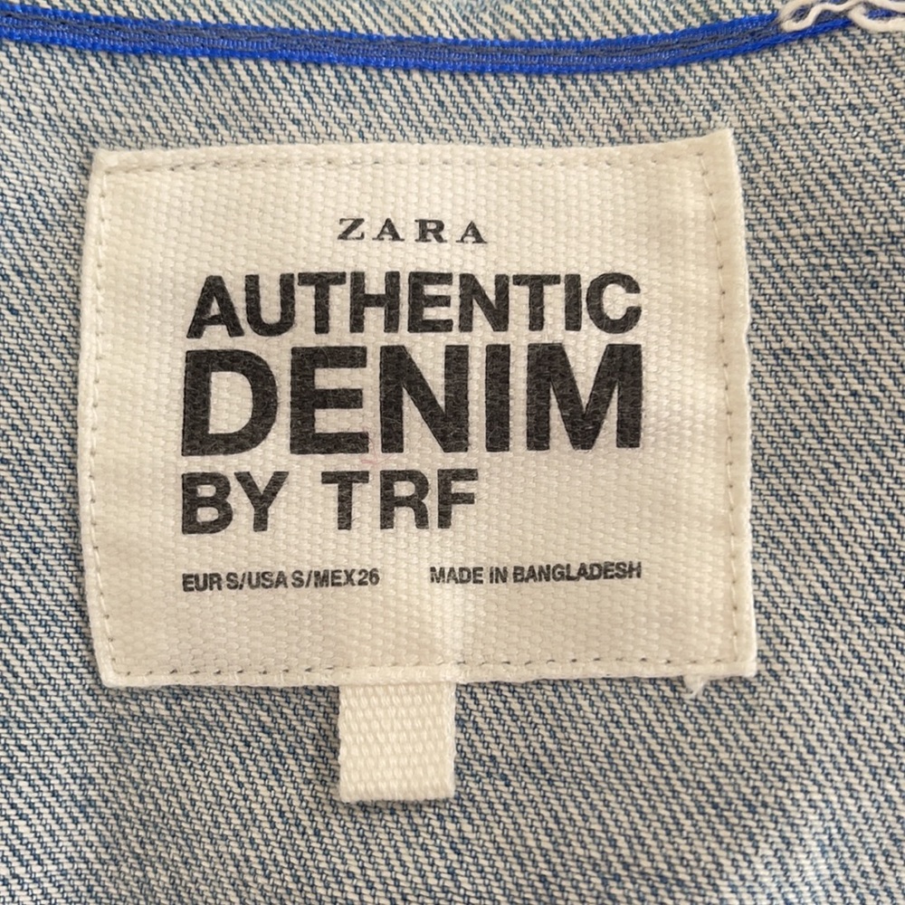 ZARA | Collarless distressed denim jacket - Picture 12 of 13